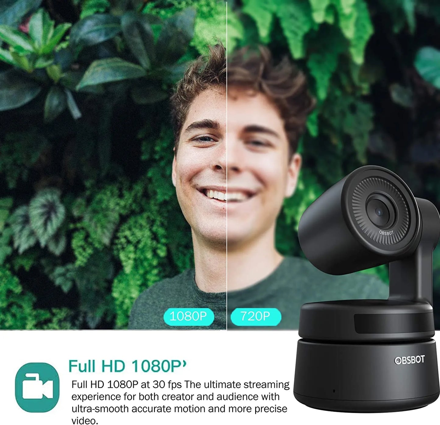 Tiny AI-Powered PTZ Webcam 1080P HD