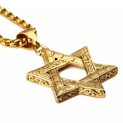 Hebrew Shema in Star of David necklace