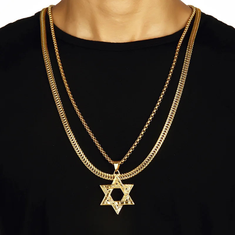 Hebrew Shema in Star of David necklace