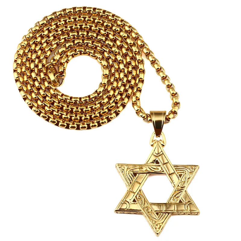 Hebrew Shema in Star of David necklace