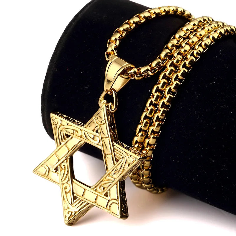 Hebrew Shema in Star of David necklace