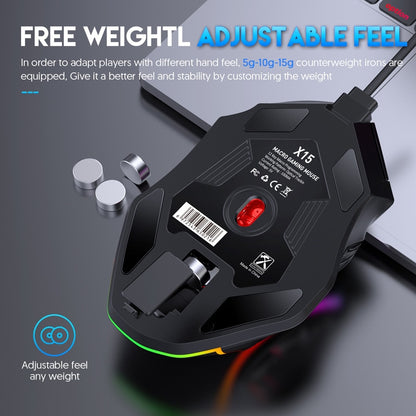 12800DPI Free Weight Macro RGB Gaming Mouse