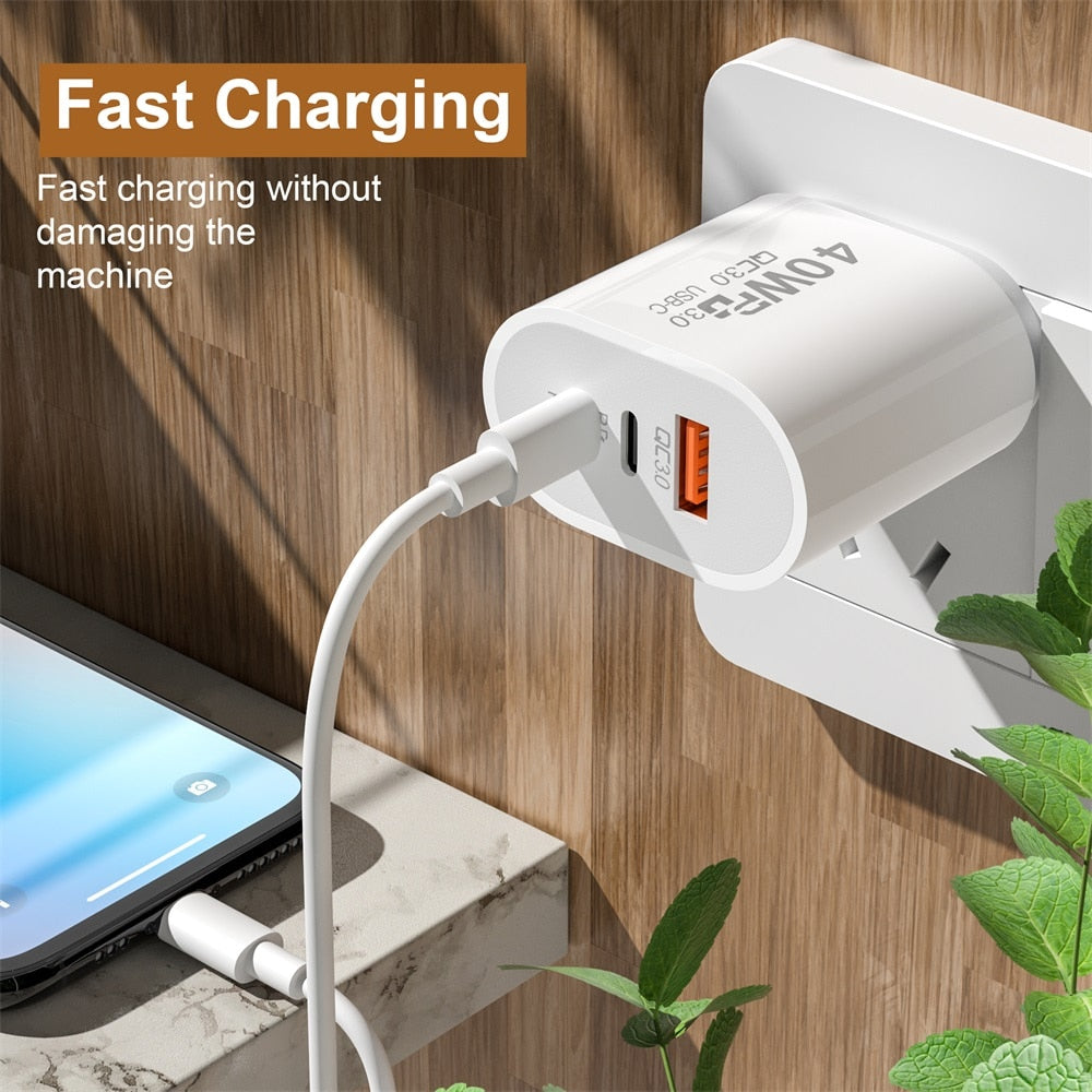 USB C Charger 60W Fast Charging Charger 3Ports