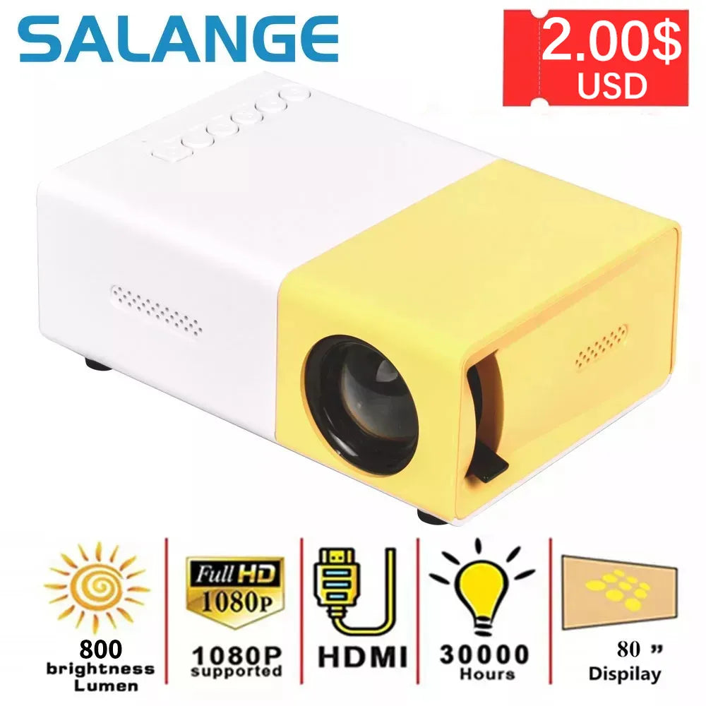 Salange Mini Projector Pro LED Supported 1080P Full HD