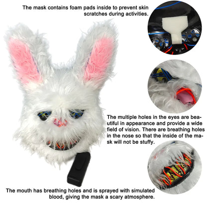 Scarbit® Scary Rabbit Mask Glowing Halloween