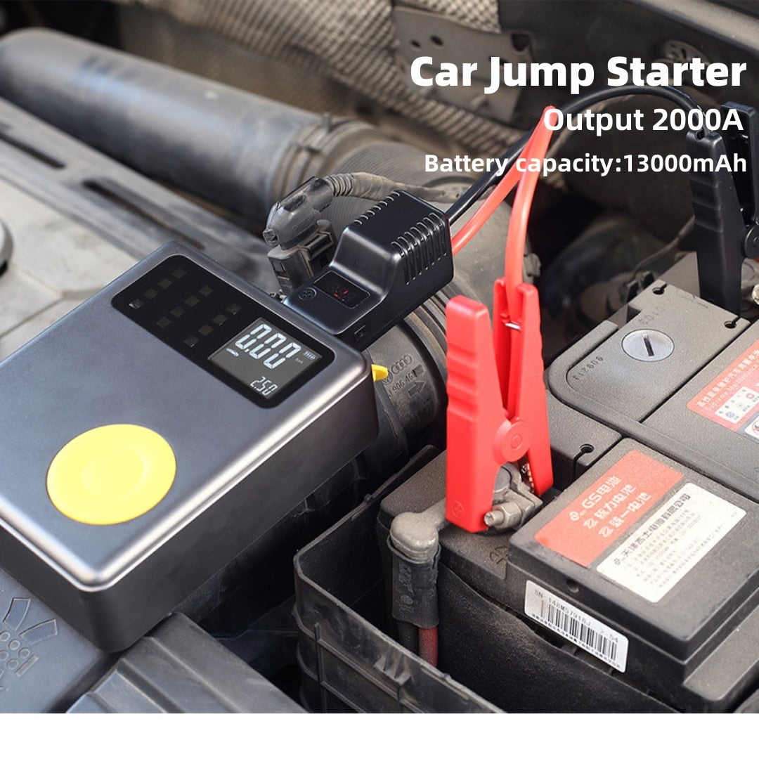 Car Jump Starter 2000A 12V Output & tire air compressor