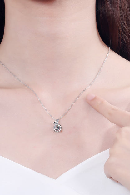 1 Carat Moissanite 925 Sterling Silver Necklace